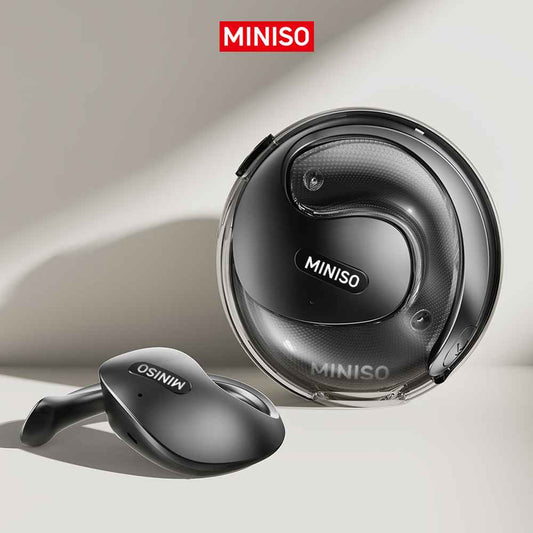MINISO X15 PRO Translation Earbuds Open Ear Headphone Bluetooth 5.4 OWS AI Headphones Support 148 Languages Wireless Ear Buds with Earhooks IPX5 Waterproof Bluetooth Black（with AI）